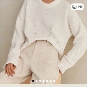 ME+EM White Crew Neck Sweater